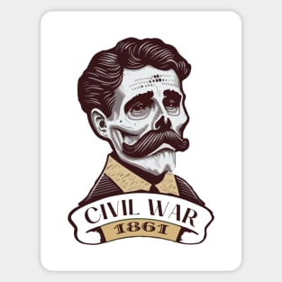 Admiral Skully Portrait Civil War 1861 Sticker